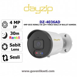 Dayzip DZ-4036AD 4mp Gece Renkli ve Çift Yönlü Sesli Ip Bullet Kamera 